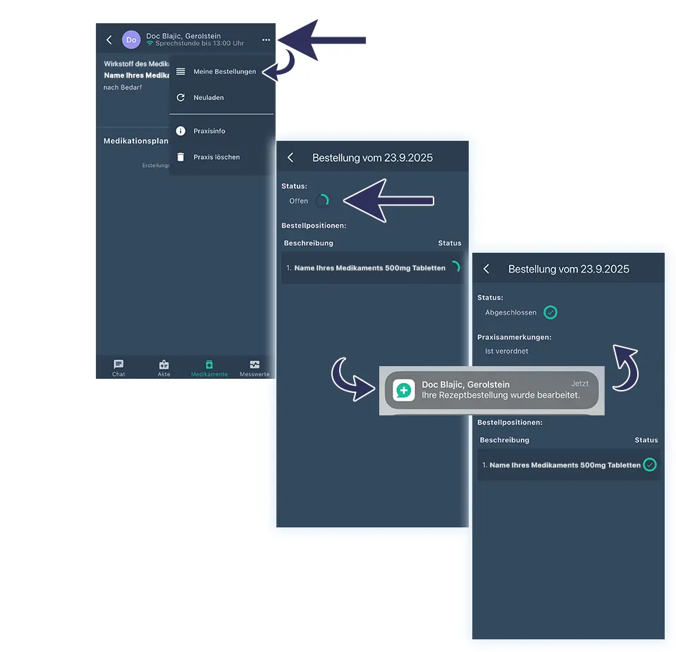 Online Rezeptbestellung Status